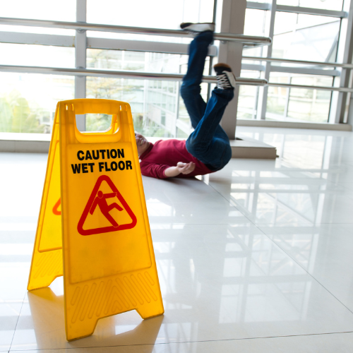 person slip and fell to ground